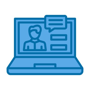 Konuşma baloncuğu simgesi olan dizüstü bilgisayar