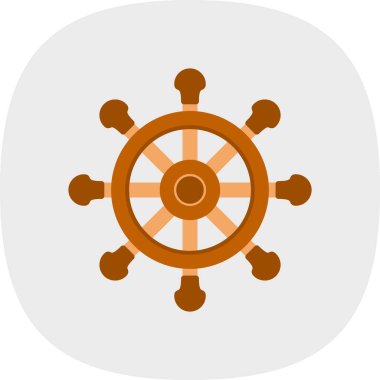 Direksiyon ikonu. Web için basit bir tekerlek vektör simgesi çizimi                    