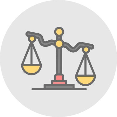 Adalet Ölçekleri simgesi web basit illüstrasyon