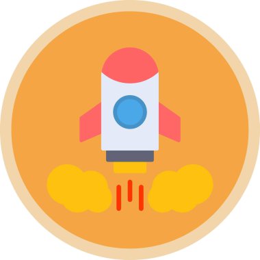 Roket Fırlatma. Web simgesi basit illüstrasyon