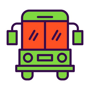 Okul servisi simgesi, vektör illüstrasyonu basit tasarım