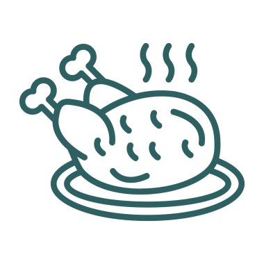 Kızarmış tavuk simgesi, vektör çizimi basit tasarım