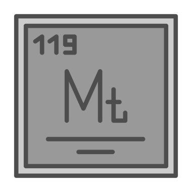 Meitnerium simgesinin vektör illüstrasyonu 