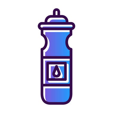 Beyaz arkaplanda izole edilmiş ana hatlı su tankı simgesi. su sembolü çizimi.