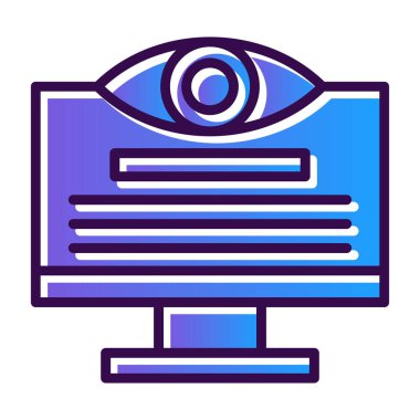 Göz tarama simgesi. özet göz tarama vektör rengi düz izole