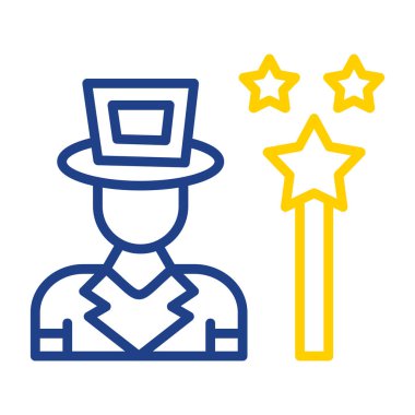 Sihirbaz. Web simgesi basit illüstrasyon