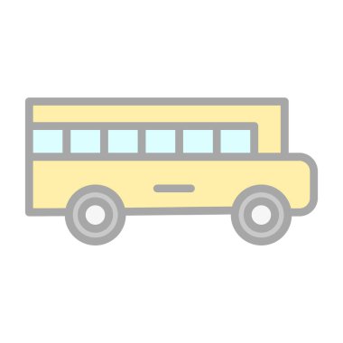 Okul servisi simgesi, vektör illüstrasyonu basit tasarım