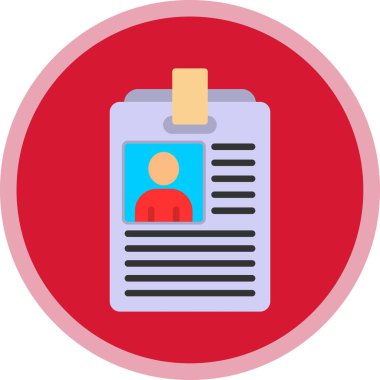 Kimlik kartı. Web simgesi vektör illüstrasyonu