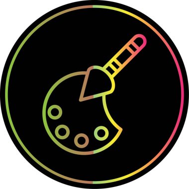 Palet boyama ve boya fırçası simgesi, vektör illüstrasyonu