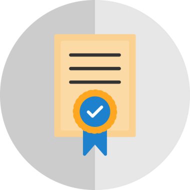 Sertifika simgesi, eğitim konsepti, vektör illüstrasyonu