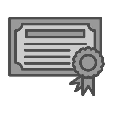 Sertifika simgesi, eğitim konsepti, vektör illüstrasyonu