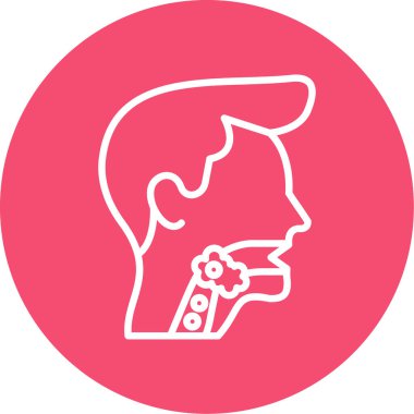 Erkek boğaz ikonu. Gırtlak kanseri vektör logosunun ağ için düz çizimi 