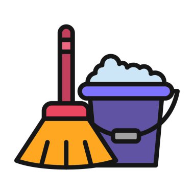 Temizlik hizmeti. Vektör çizim