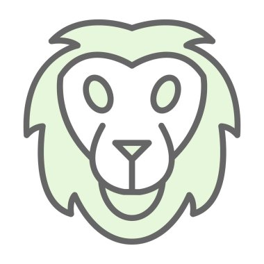 Aslan başı simgesi, vektör illüstrasyonu basit tasarım