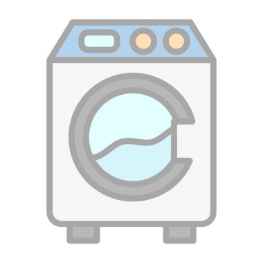 Çamaşır makinesi. Basit tasarım çizimi