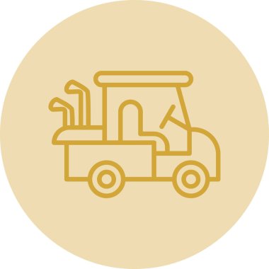 Golf Arabası simgesinin vektör illüstrasyonu