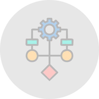 Algoritma ağ simgesi, vektör illüstrasyonu 