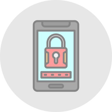 akıllı telefon güvenlik simgesi, vektör illüstrasyonu 