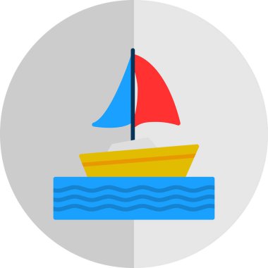 Yelkenli. Web simgesi basit illüstrasyon