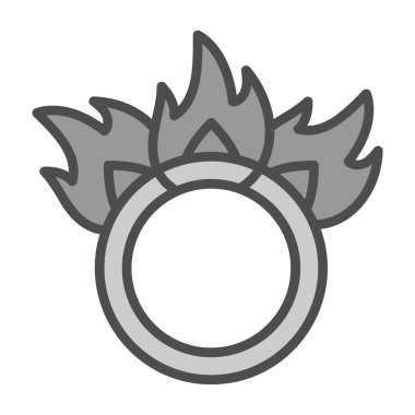 Ateş ikonu halkası, vektör illüstrasyonu 