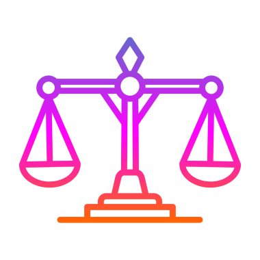 Adalet ve hukuk simgesi, vektör illüstrasyonu