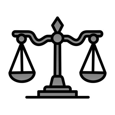Adalet ve hukuk simgesi, vektör illüstrasyonu
