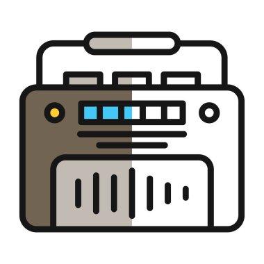 Retro radyo ikonu. Basit vektör illüstrasyonu