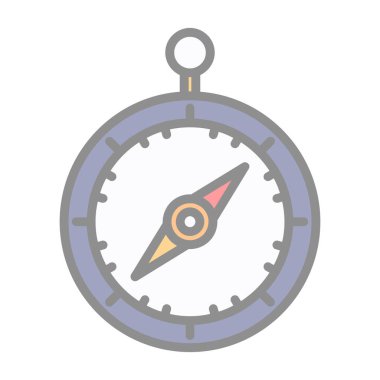 pusula düz simgesi, vektör illüstrasyon tasarımı