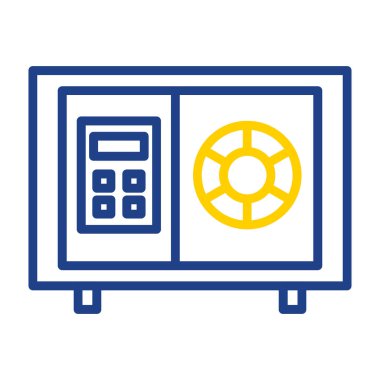 Güvenli kutu simgesi, vektör illüstrasyonu basit tasarım