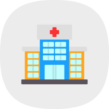 Hastane web simgesi basit illüstrasyon 