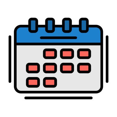 Takvim simgesi, vektör illüstrasyonu basit tasarım