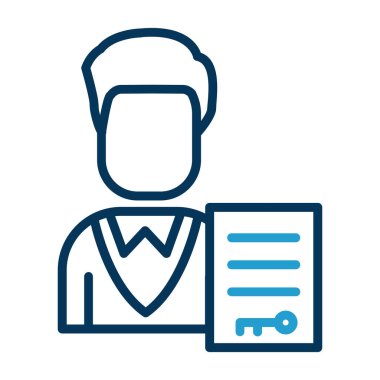 İş ikonu. İnce çizgi biçimi tasarım vektörü beyaz üzerine izole edildi.