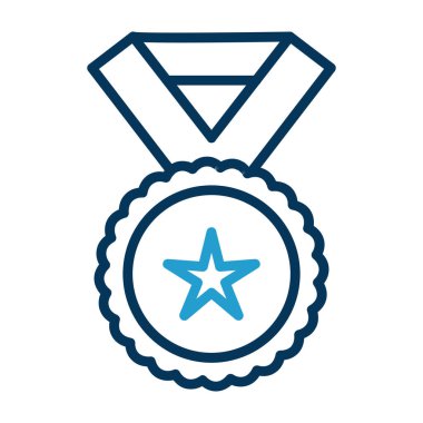 Yıldızlı madalya. Web simgesi basit illüstrasyon