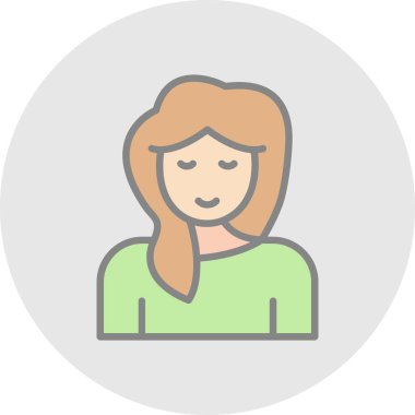 kız simgesi, vektör illüstrasyonu 