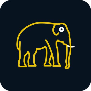 Fil simgesi, vektör illüstrasyonu basit tasarım