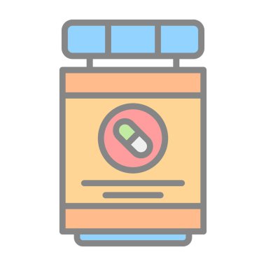 Antibiyotik ilaç şişesi vektör çizimi