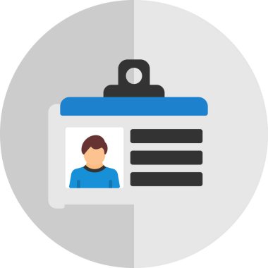 Kimlik kartı web simgesi, vektör illüstrasyonu 