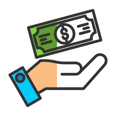 Ödeme web simgesi, vektör illüstrasyonu