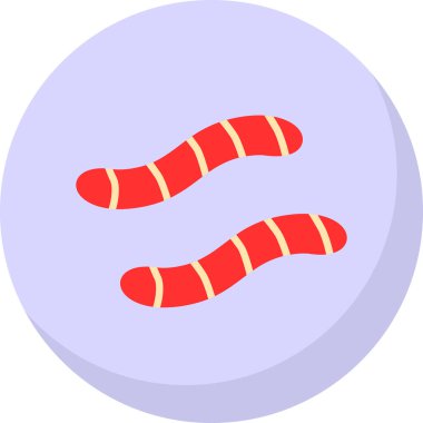 Bir daire simgesinin kırmızı ve beyaz çizgi filmlerinin vektör çizimi