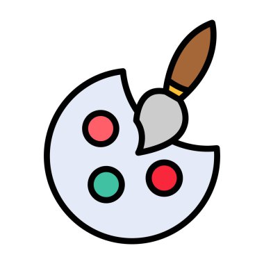 Palet ve boya fırçası. Web simgesi resmedilmesi basit illüstrasyon