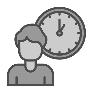 Saat simgesi vektör illüstrasyonlu adam