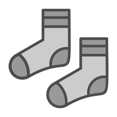 iki çorap düz simgesi, vektör illüstrasyonu