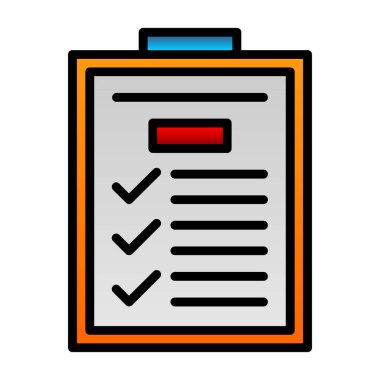 Kontrol listesi simgesinin vektör illüstrasyonu 