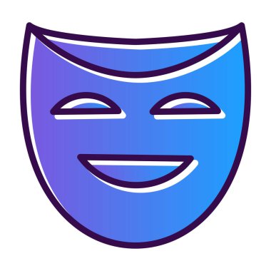 Tiyatro maskesi. Web simgesi basit illüstrasyon  