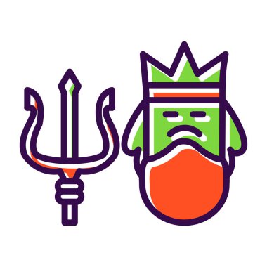 Poseidon simgesi. Mitoloji ikonu elementi. Web sitesi tasarımı ve geliştirilmesi için ince çizgi simgesi