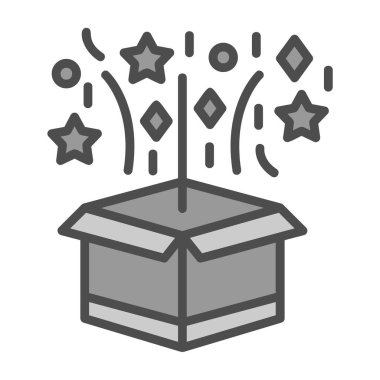 Sihirli kutu simgesi, vektör illüstrasyonu basit tasarım