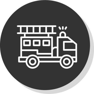 İtfaiye aracı web vektör simgesi 