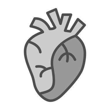 İnsan kalbi simgesi, vektör illüstrasyonu basit tasarım