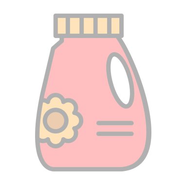 Süt ikonlu kavanoz. vektör illüstrasyonu