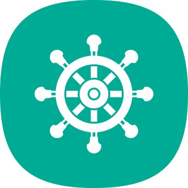 Direksiyon ikonu. Web için basit bir tekerlek vektör simgesi çizimi                    